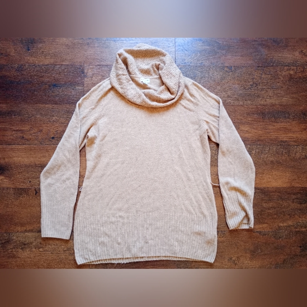 Jaclyn smith Cozy Tan Women's Sweater Linen Blend Size Large